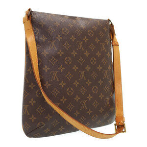 Louis Vuitton Leather Shoulder Monogram Musette Bag Brown